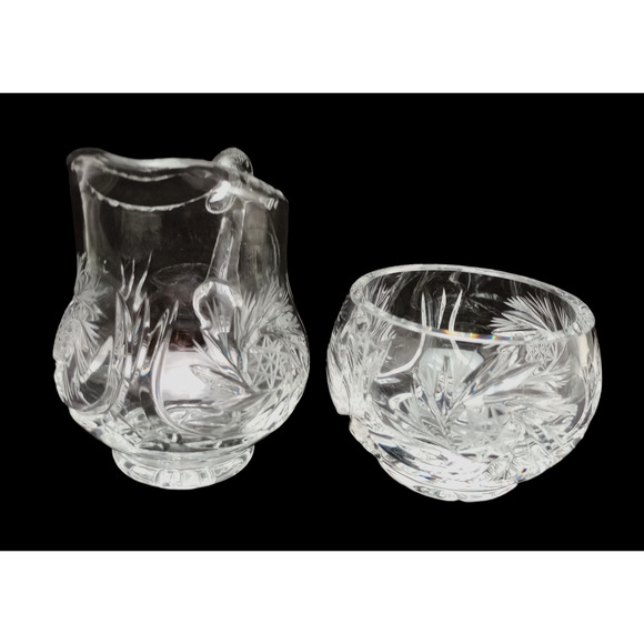 Bohemian Crystal Creamer and Sugar Bowl Set - Picture 2 of 7